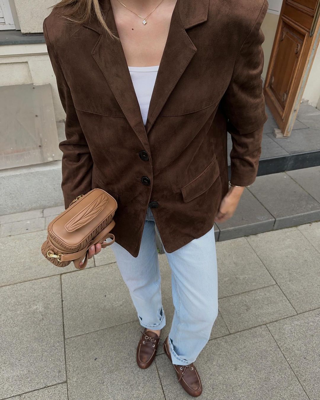 Ronza suede blazer - Brown