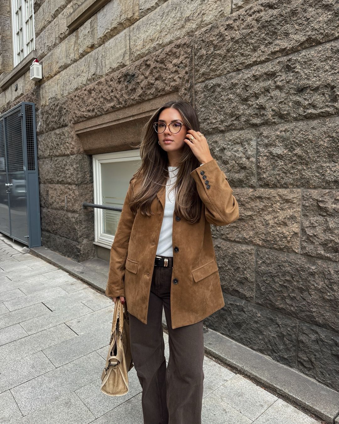 Ronza Suede blazer- Camel