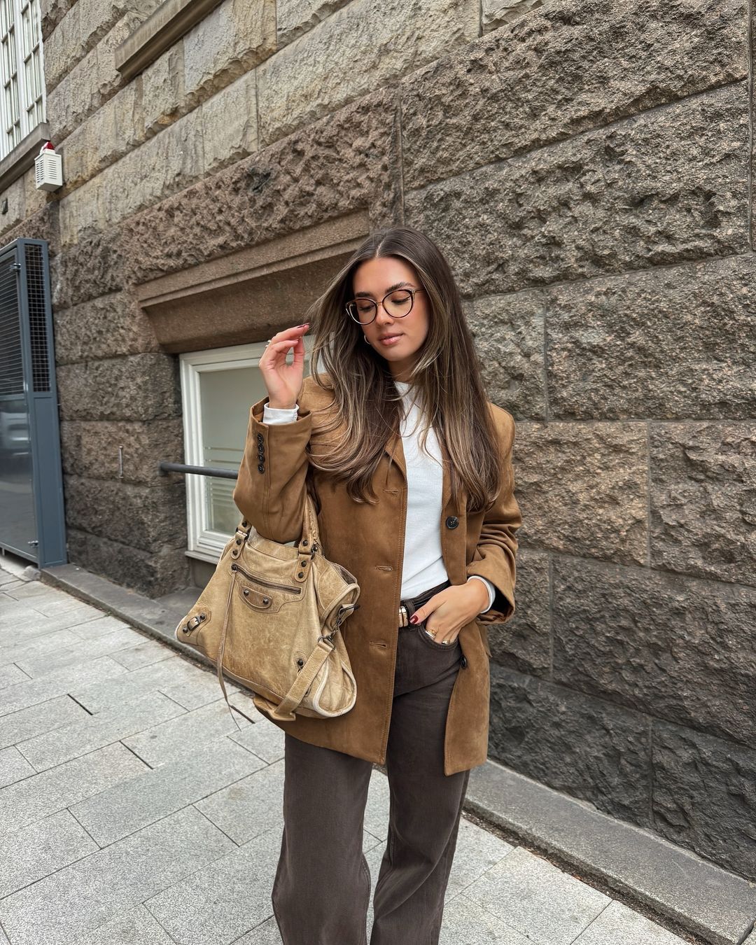 Ronza Suede blazer- Camel