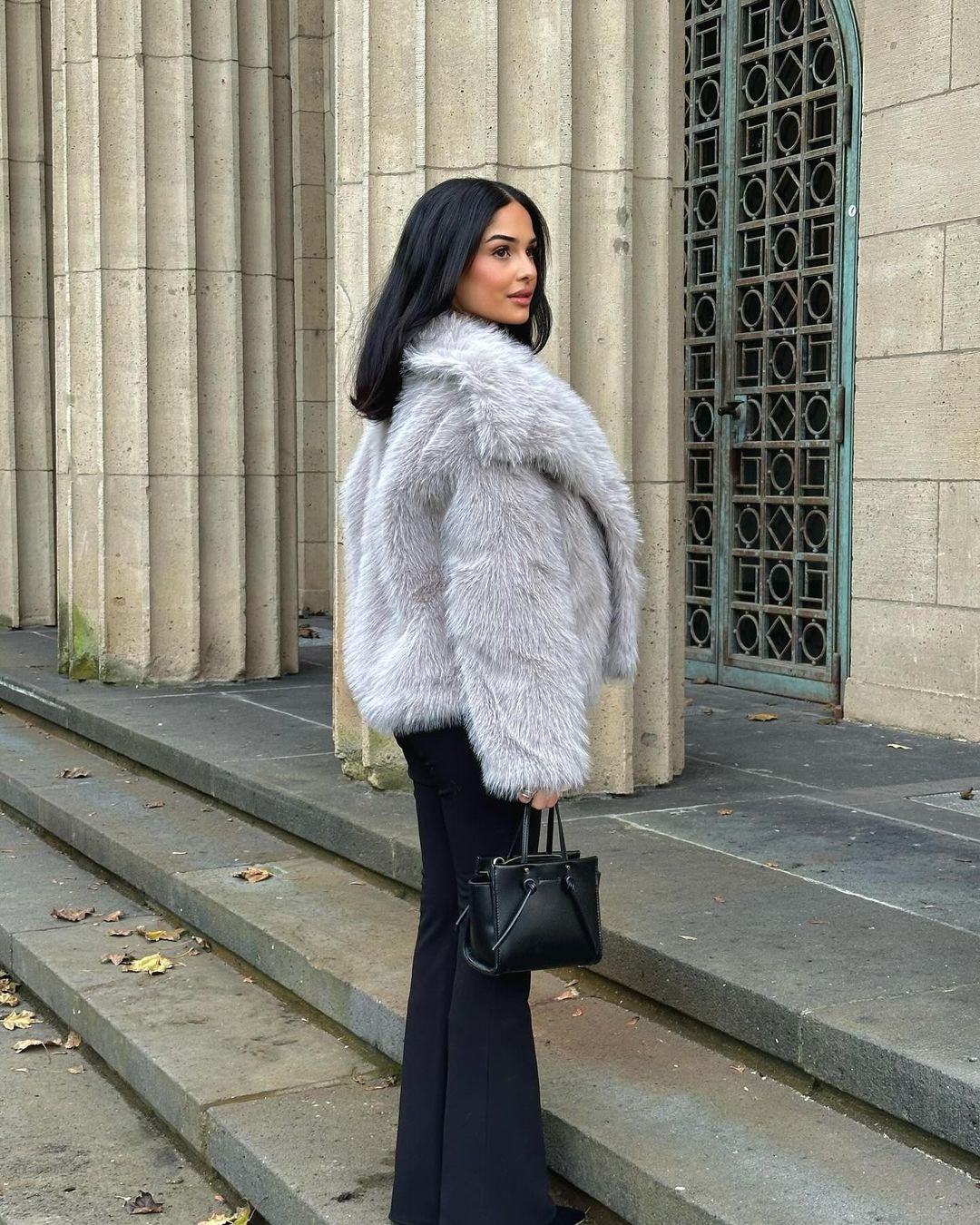 Faux fur coat- Grey