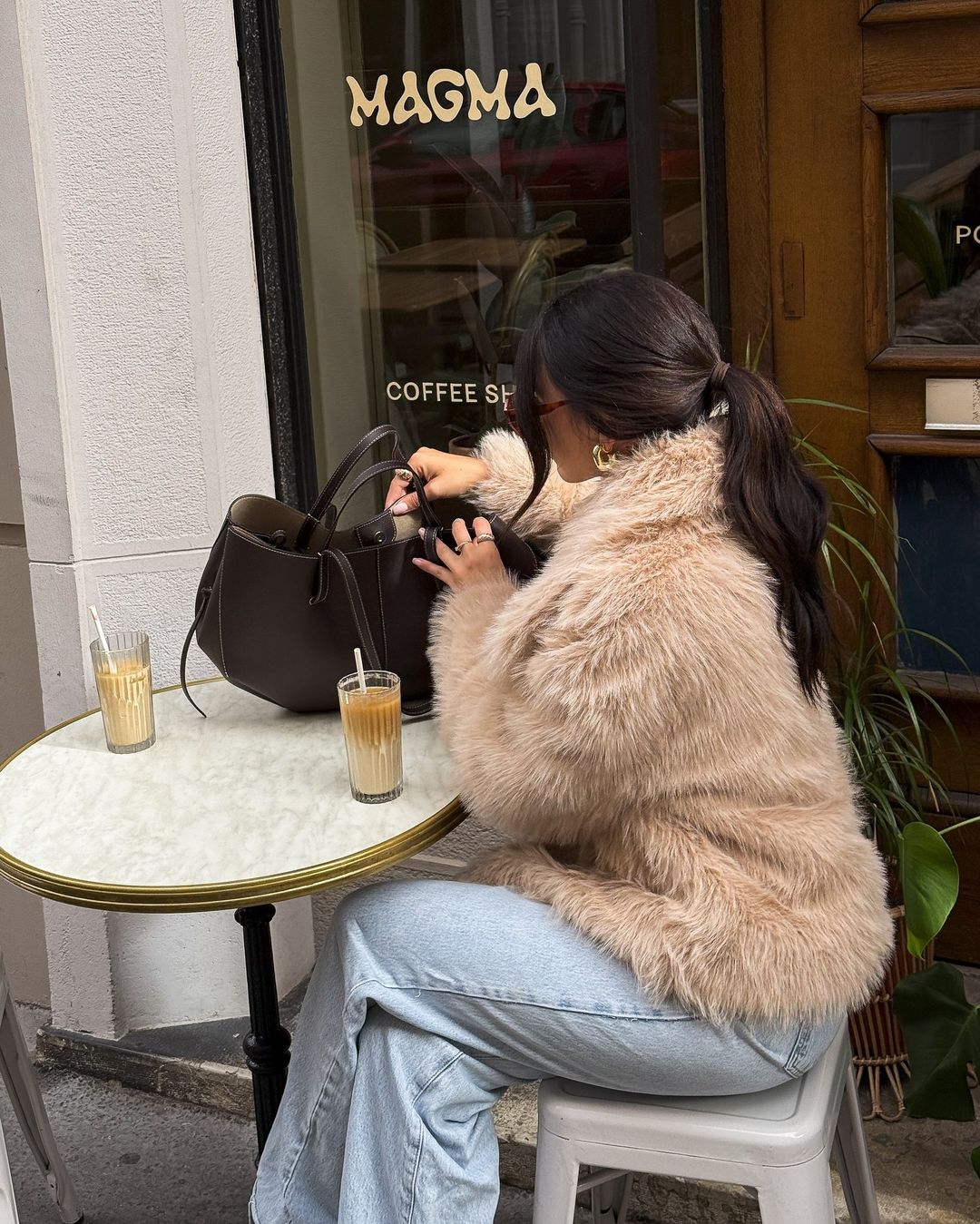 Faux Fur Coat - Beige