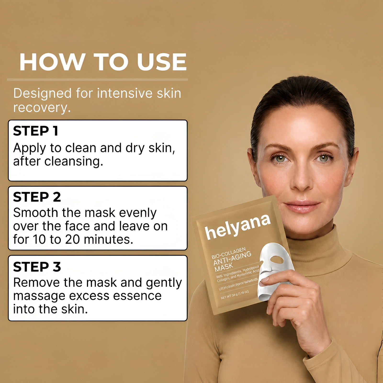 3-Pack Bio-Collagen Face Masks